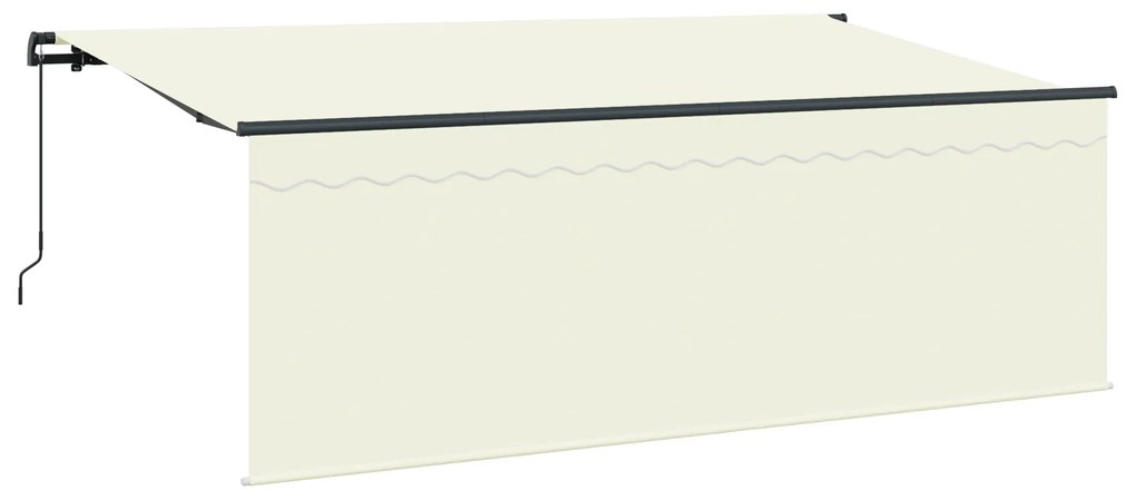 vidaXL Κατενάντα με Ρολό Κρεμ 350 x 200 x 120 εκ Ύφασμα, Μέταλλο
