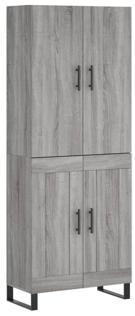 vidaXL Ντουλάπι Γκρι Sonoma 69,5 x 34 x 180 εκ. Επεξεργασμένο Ξύλο