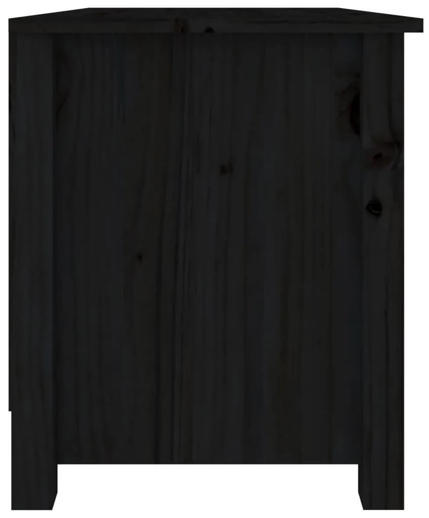 vidaXL Παπουτσοθήκη Μαύρη 70 x 38 x 45,5 εκ. από Μασίφ Ξύλο Πεύκου