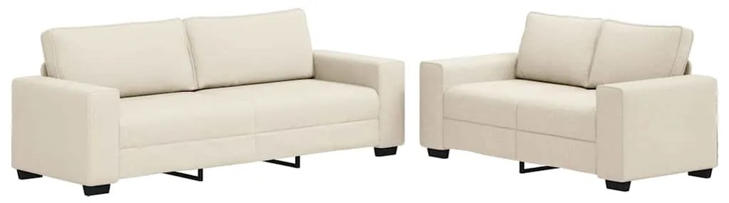 vidaXL Καναπές 2 pcs Μπεζ Ύφασμα μείγματος λινών
