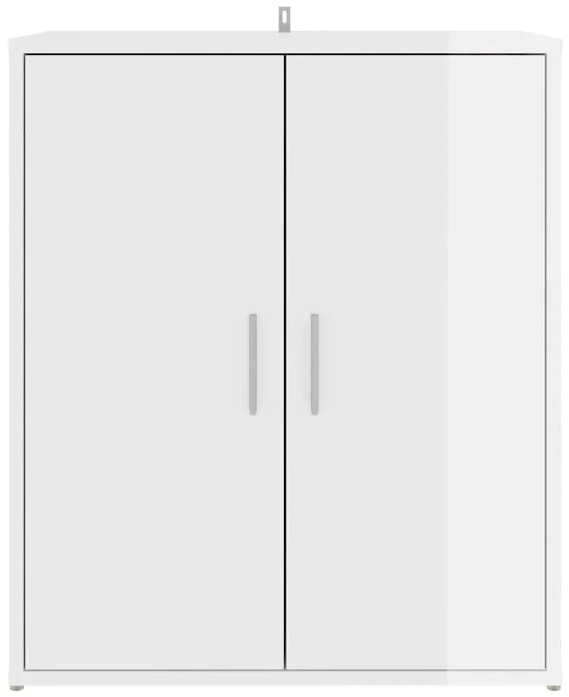 vidaXL Παπουτσοθήκη Γυαλιστερό Λευκό 60 x 35 x 70 εκ. από Επεξ. Ξύλο