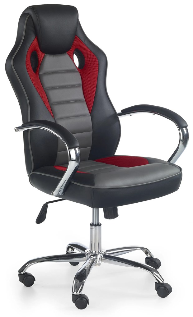 SCROLL executive o.chair, color: black / red / grey DIOMMI V-CH-SCROLL-FOT-CZERWONY