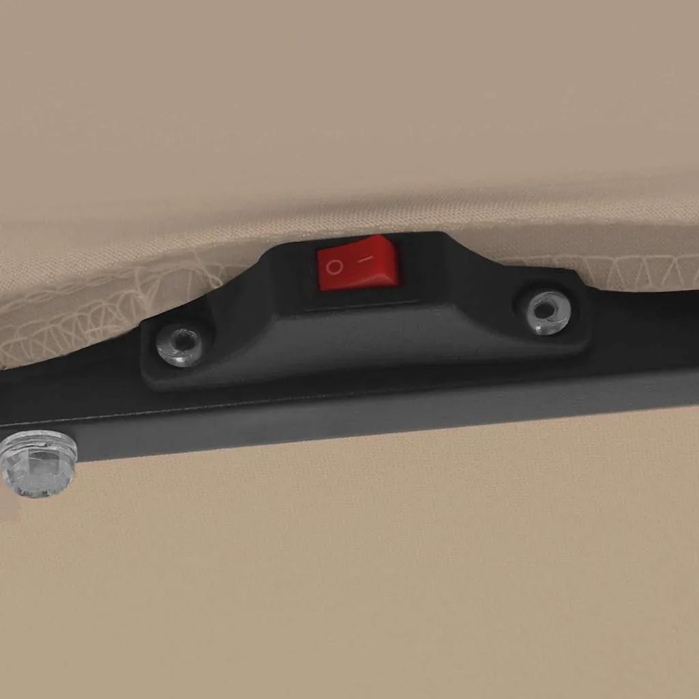 vidaXL Ομπρέλα Κήπου Ταμπά και Μαύρο 295 x 295 x 245 εκ