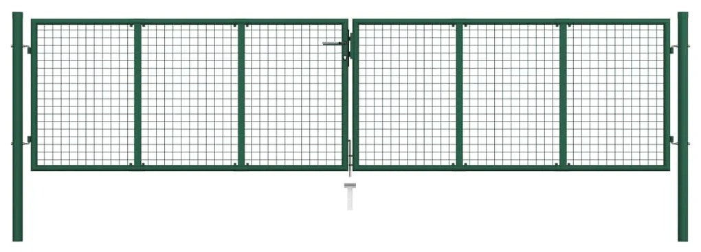 vidaXL Πόρτα Κήπου από Πλέγμα Πράσινη 400x75 εκ. από Ατσάλι