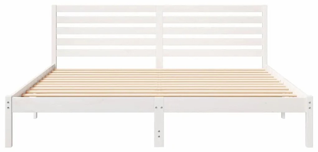 vidaXL Σκελετός Κρεβατιού Λευκό 200 x 200 cm Μασίφ ξύλο πεύκου