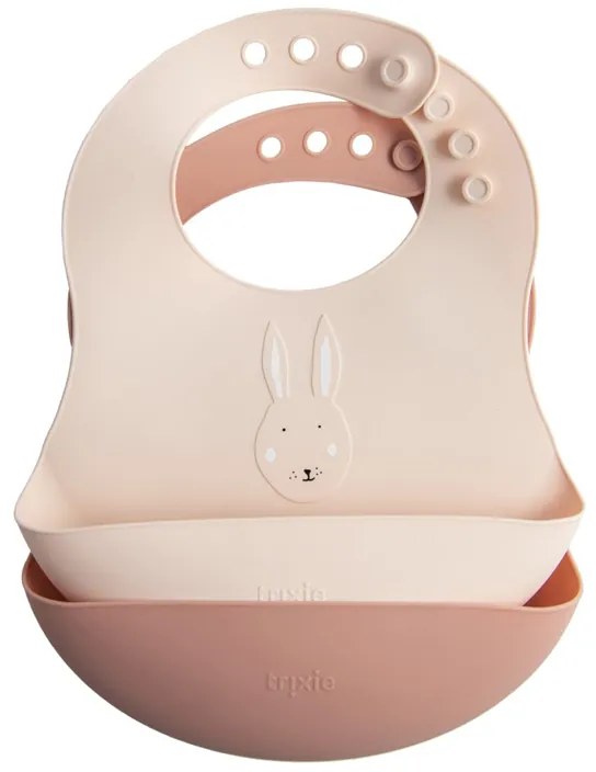 Σαλιάρες Σιλικόνης 4+ Μηνών (Σετ 2τμχ) Trixie Rabbit