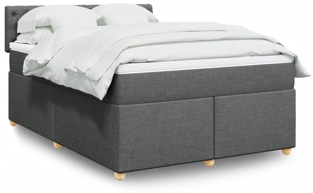 ΚΡΕΒΑΤΙ BOXSPRING ΜΕ ΣΤΡΩΜΑ ΣΚΟΥΡΟ ΓΚΡΙ 140X200 ΕΚ ΥΦΑΣΜΑΤΙΝΟ 3286711