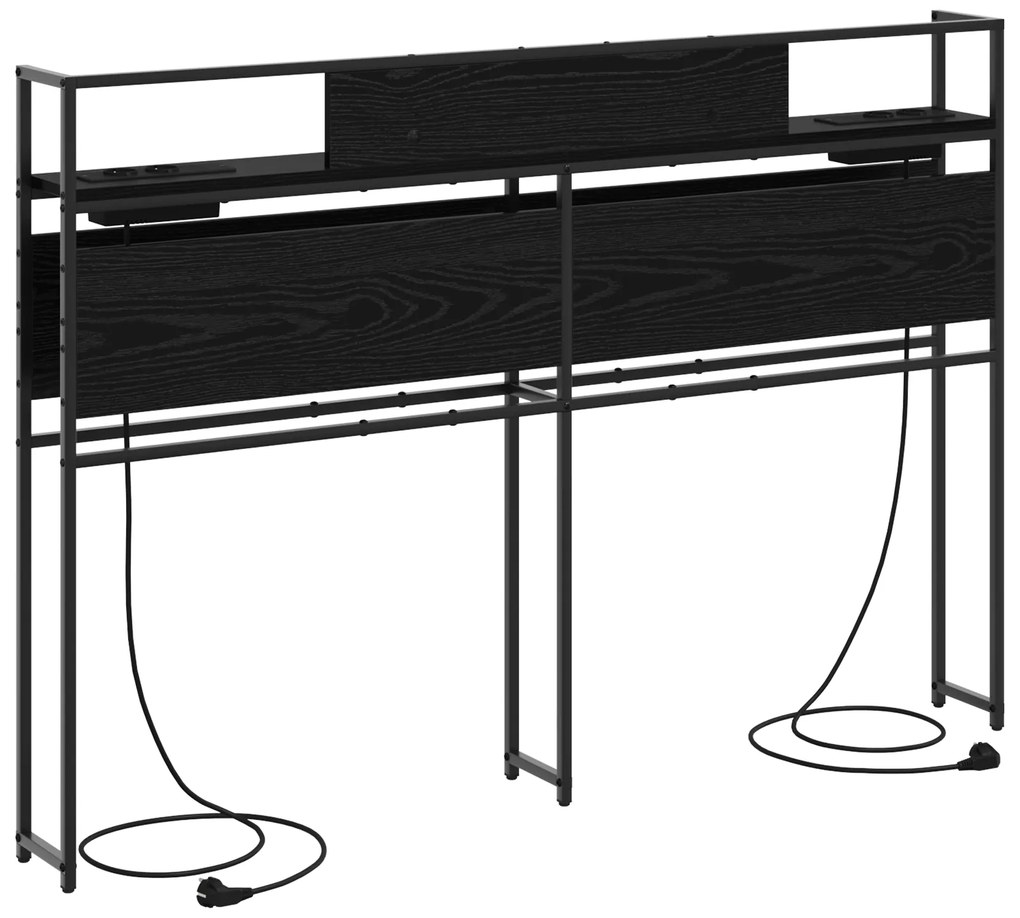 vidaXL Κεφαλάρι Αποθήκης Μαύρη δρυς 135 cm Επεξεργασμένο ξύλο