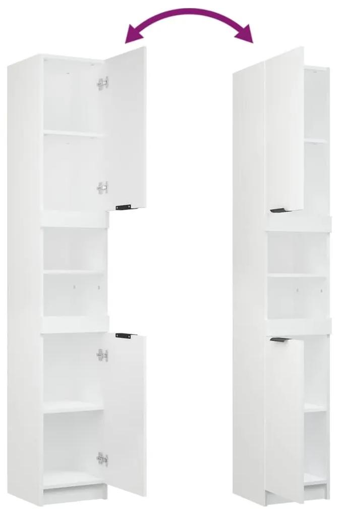 Ντουλάπι Μπάνιου Λευκό 32 x 34 x 188,5 εκ. Επεξεργασμένο Ξύλο - Λευκό