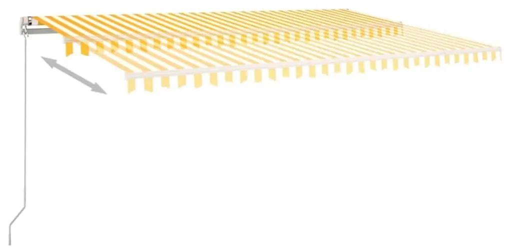 Τέντα Συρόμενη Χειροκίνητη Κίτρινο / Λευκό 500x350 εκ. - Κίτρινο
