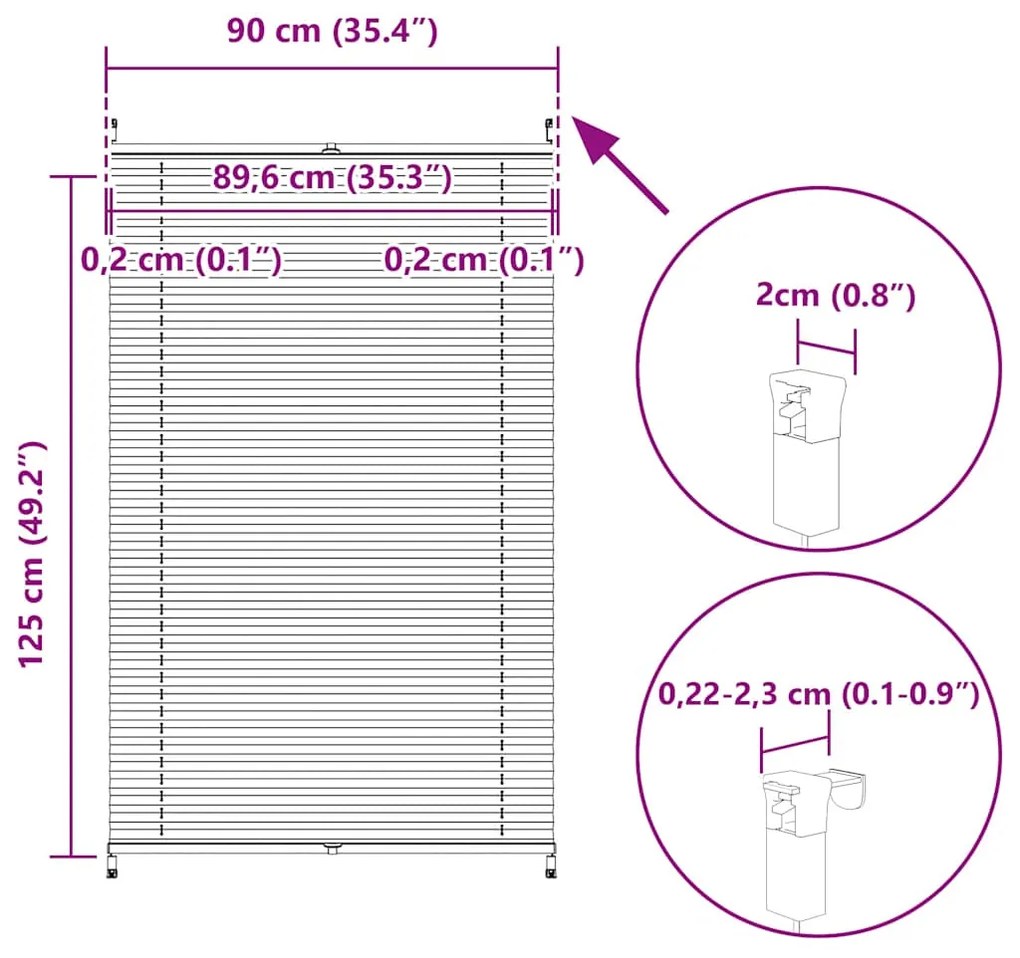 Σύστημα Σκίασης Πλισέ Κρεμ 90 x 125 εκ. 240638