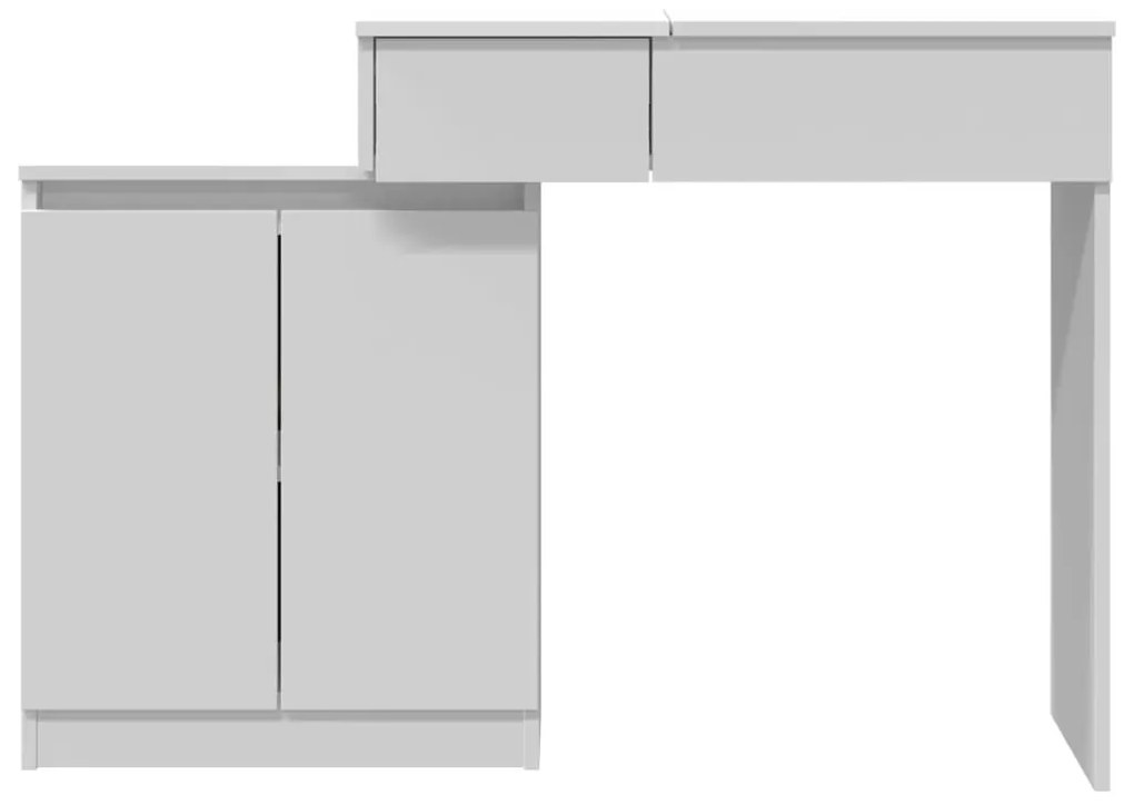 vidaXL Μπουντουάρ με LED Λευκό 115x37x110,5 εκ.