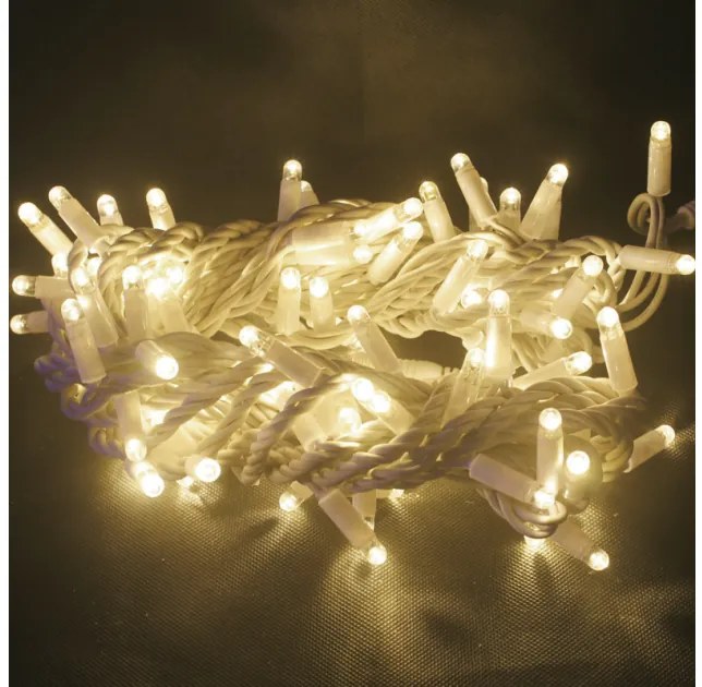 Λαμπάκια Σειρά 100 LED Λευκό Καουτσούκ Ψυχρό Φως Επεκτεινόμενα 10μ IP65 1,5 Καλώδιο X081002414 ACA-X081002414-Λευκό X081002414