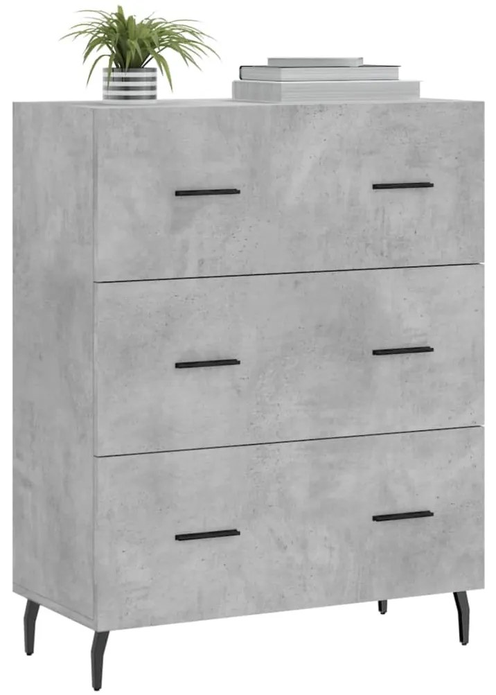 vidaXL Ντουλάπι Γκρι Σκυροδέματος 69,5x34x90 εκ. Επεξεργασμένο Ξύλο