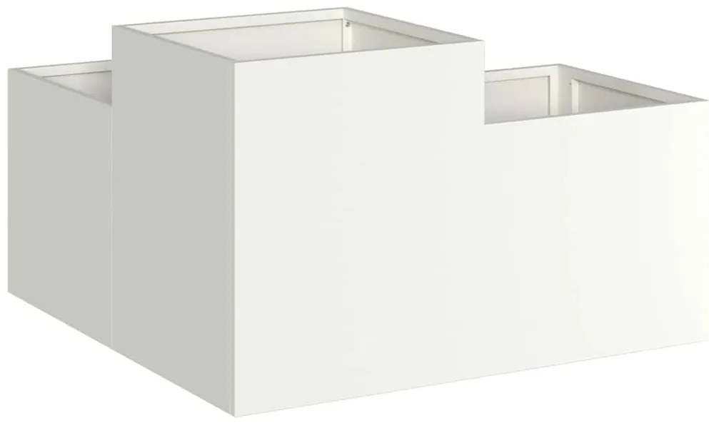 vidaXL Γλάστρα Κήπου Λευκό 80 x 80 x 48 εκ. Ατσάλι