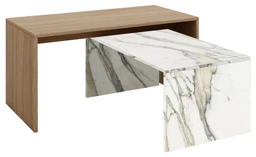 Liberta TUNUSIA COFFEE TABLE ARTISAN OAK TUNUSIA ΜΑΡΜΑΡΟ 90x45xH45cm 90x45xH45cm 04-0835