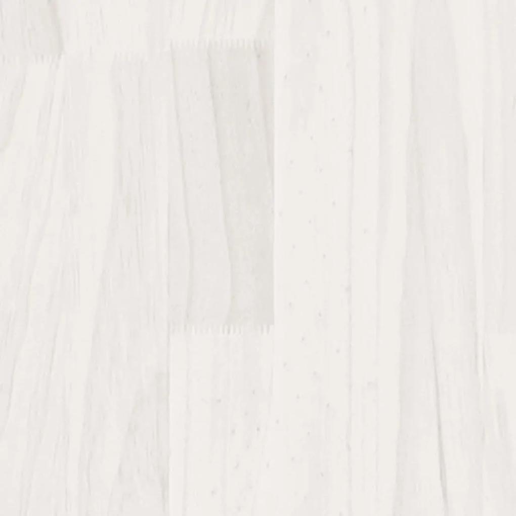 vidaXL Κομοδίνο Λευκό 40 x 31 x 40 εκ. από Μασίφ Ξύλο Πεύκου