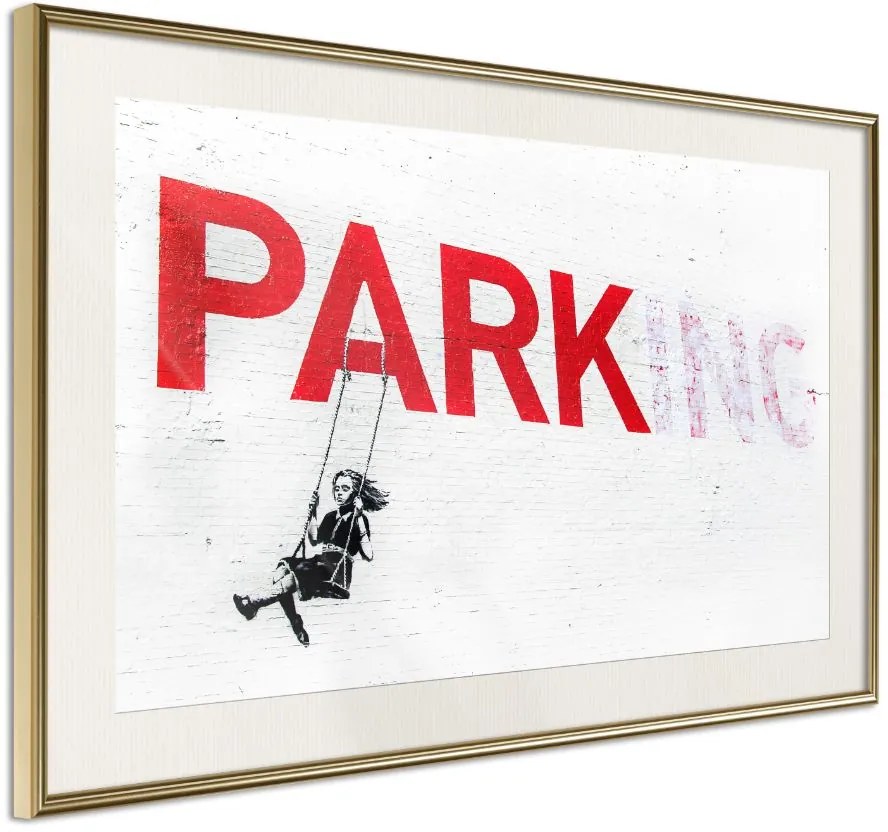 Αφίσα - Banksy: Park(ing) - 30x20 - Χρυσό - Με πασπαρτού