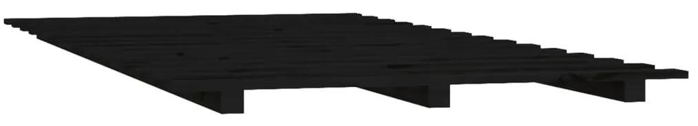 vidaXL Πλαίσιο Κρεβατιού Μαύρο 135 x 190 εκ. από Μασίφ Ξύλο Πεύκου