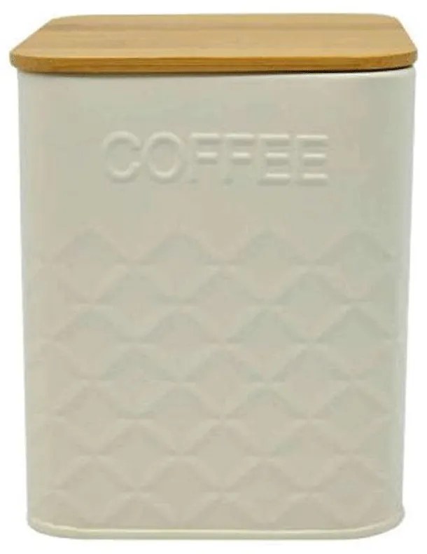 Βάζο Καφέ Με Bamboo Καπάκι Coffee 824670 10x10x13,5cm Beige-Natural Ankor Metal,Bamboo