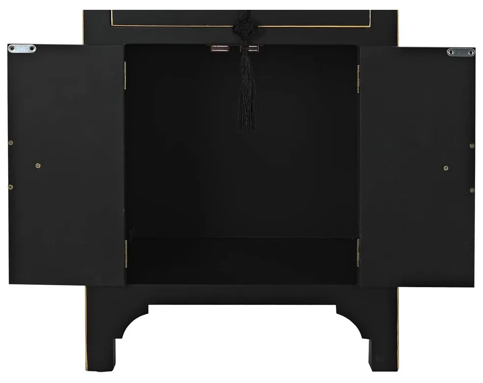 Κομοδίνο DKD Home Decor Λευκό Μαύρο Χρυσό Έλατο Ξύλο MDF 45 x 36 x 66 cm