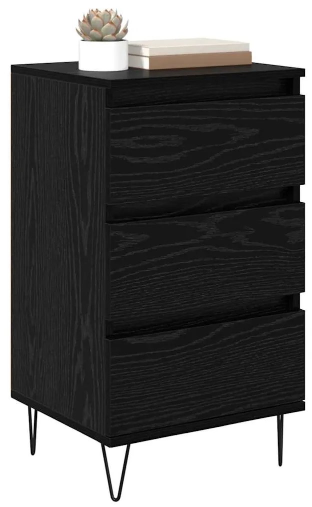 vidaXL Πλαϊνό γραφείο με συρτάρι Μαύρη Οξυά 40 x 35 x 70 εκ.