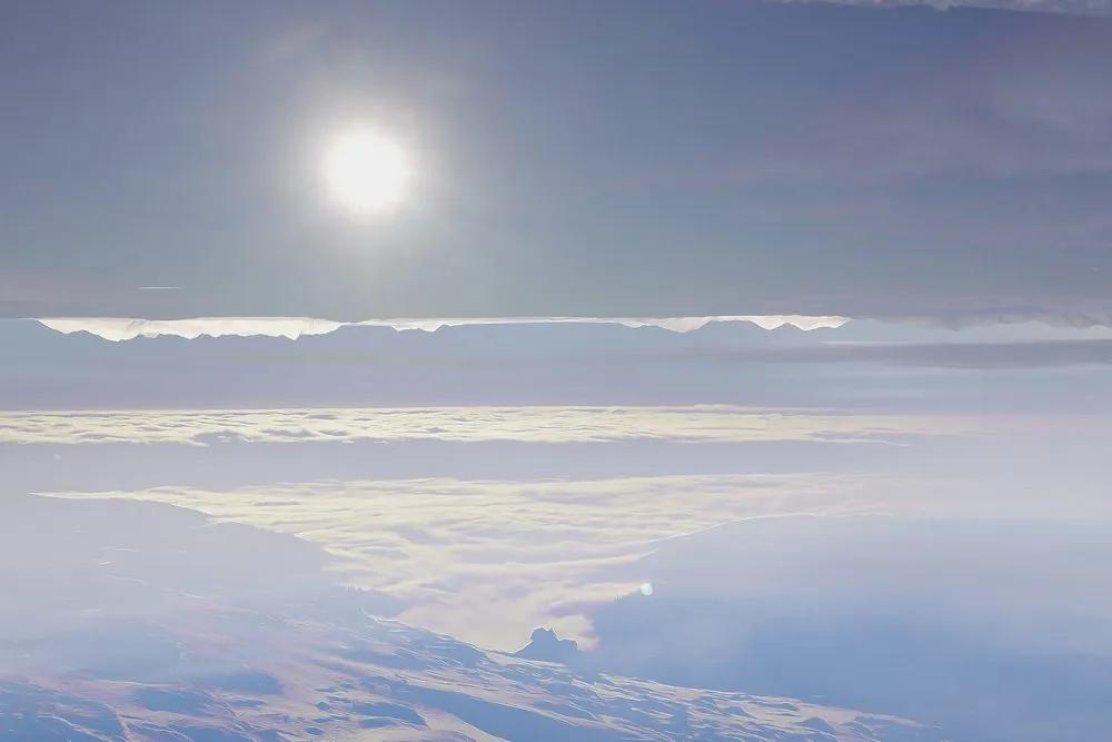 Εικόνα βουνά λουσμένα στο φώς του ήλιου - 120x80