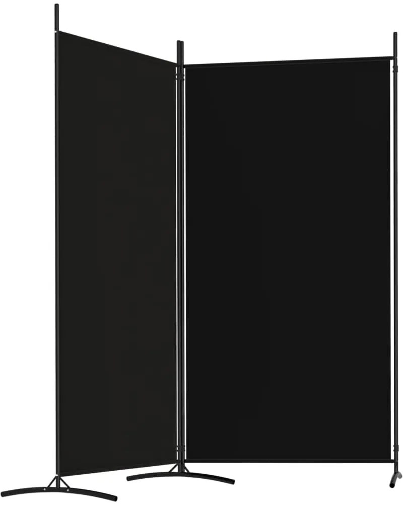 vidaXL Διαχωριστικό Δωματίου με 2 Πάνελ Μαύρο 175x180 εκ. από Ύφασμα