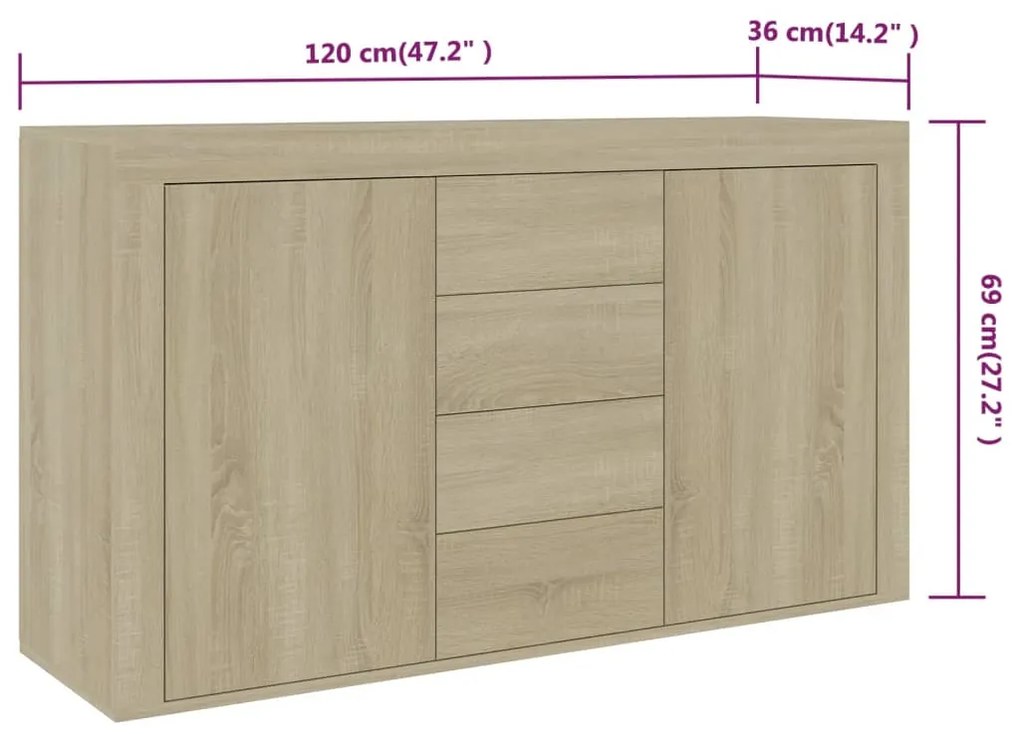 ΜΠΟΥΦΕΣ SONOMA ΔΡΥΣ 120 X 36 X 69 ΕΚ. ΑΠΟ ΜΟΡΙΟΣΑΝΙΔΑ 801844