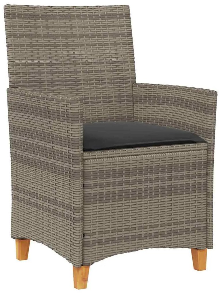 vidaXL Σέτ φαγητού για κήπο 5 pcs Γκρι συνθετικό ρατάν