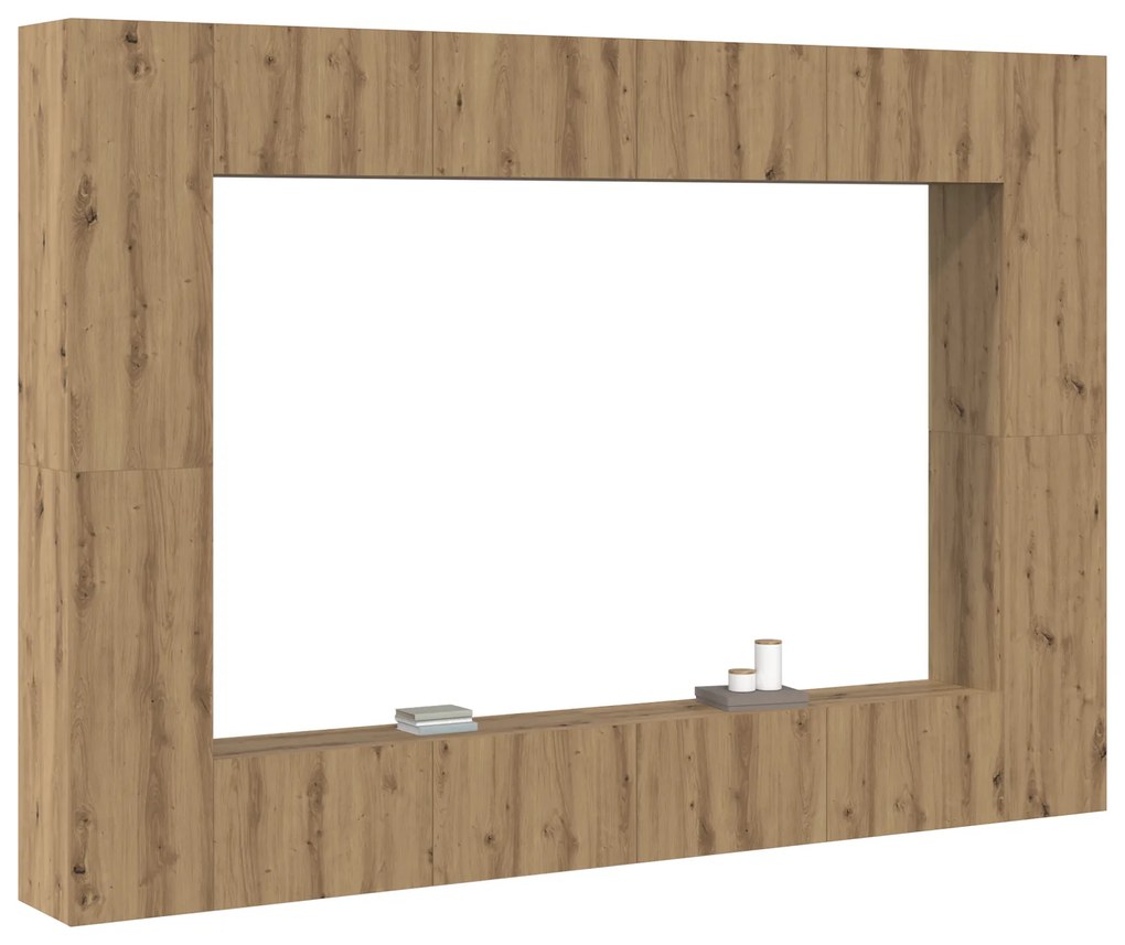 vidaXL Σετ επίπλου τηλεόρασης Επιτοίχιο 8 pcs artisan δρυς