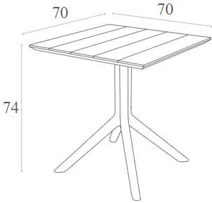 PARIS BLACK 70X70X74εκ. ΤΡΑΠΕΖΙ ΠΟΛ/ΝΙΟΥ 70X70X74εκ.