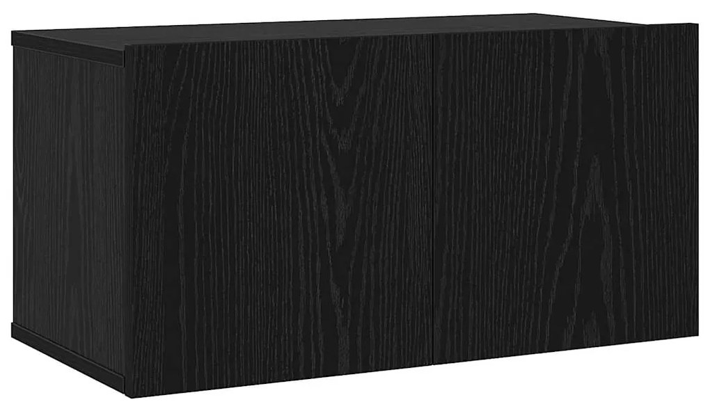 vidaXL Σετ επίπλου τηλεόρασης Επιτοίχιο Μαύρη Οξυά Επεξεργασμένο ξύλο