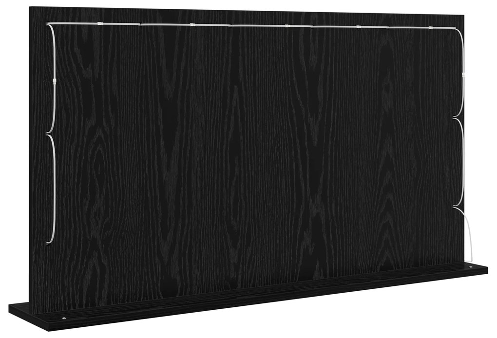 vidaXL Καθρέφτης με LED Φώτα  Μαύρη Δρυς 100x55x18 εκ