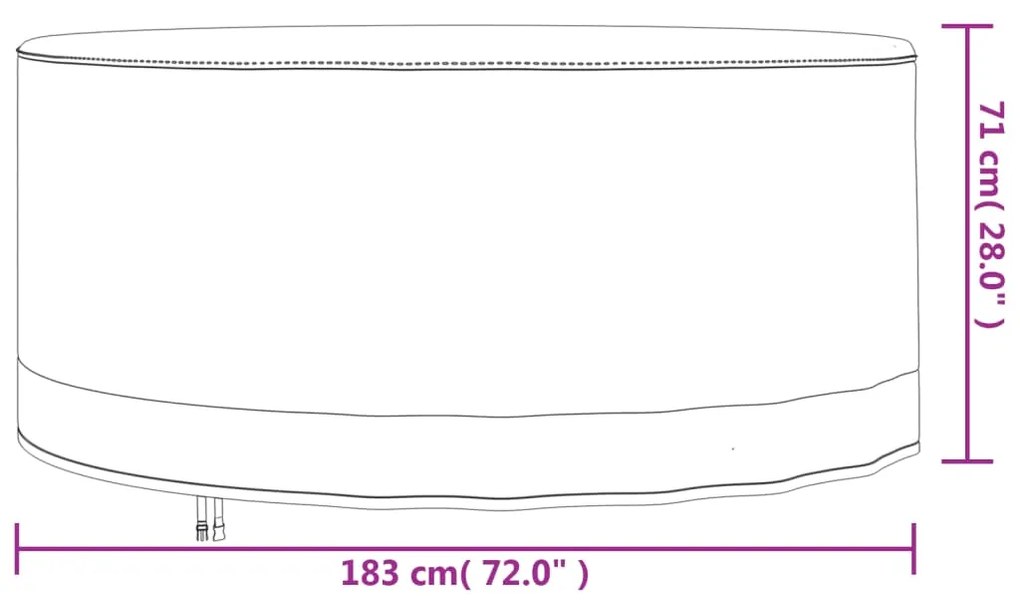 Καλύμματα Επίπλων Κήπου 2 τεμ. 183 x 71 εκ. 600D Ύφασμα Oxford - Μπεζ