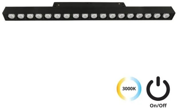 Μαγνητικό Φωτιστικό Ράγας LED 19W IP20 3000K Magnetic 4244403S Viokef-4244403S-Μαύρο 4244403S