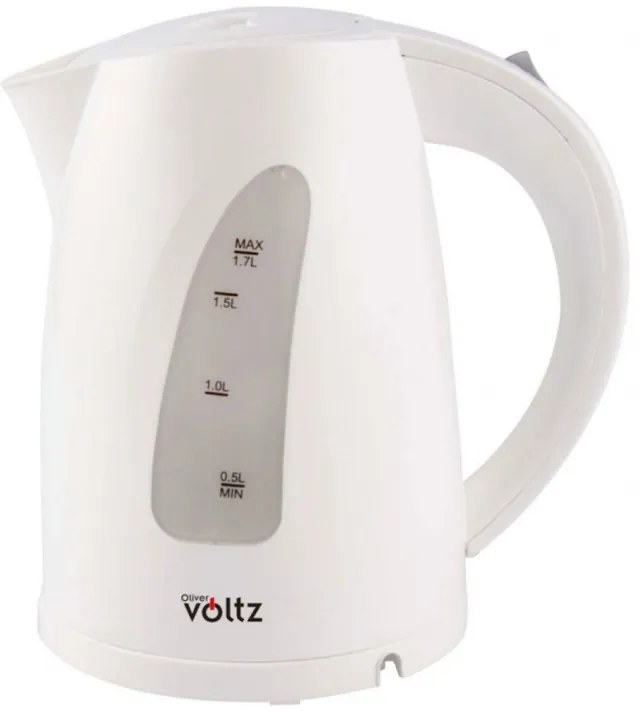 Ηλεκτρικός βραστήρας Oliver Voltz OV51230B, 2200W, 1.7 l, περιστρεφόμενη βάση 360C, φωτεινή ένδειξη, Λευκό