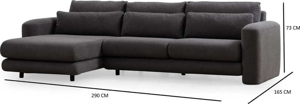 Corner Sofa Lily Corner Left Grey Grey