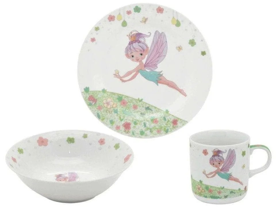 Σερβίτσιο Φαγητού Παιδικό Fairy (Σετ 3Τμχ) LXN06440103 Multi Oriana Ferelli® Porcelain