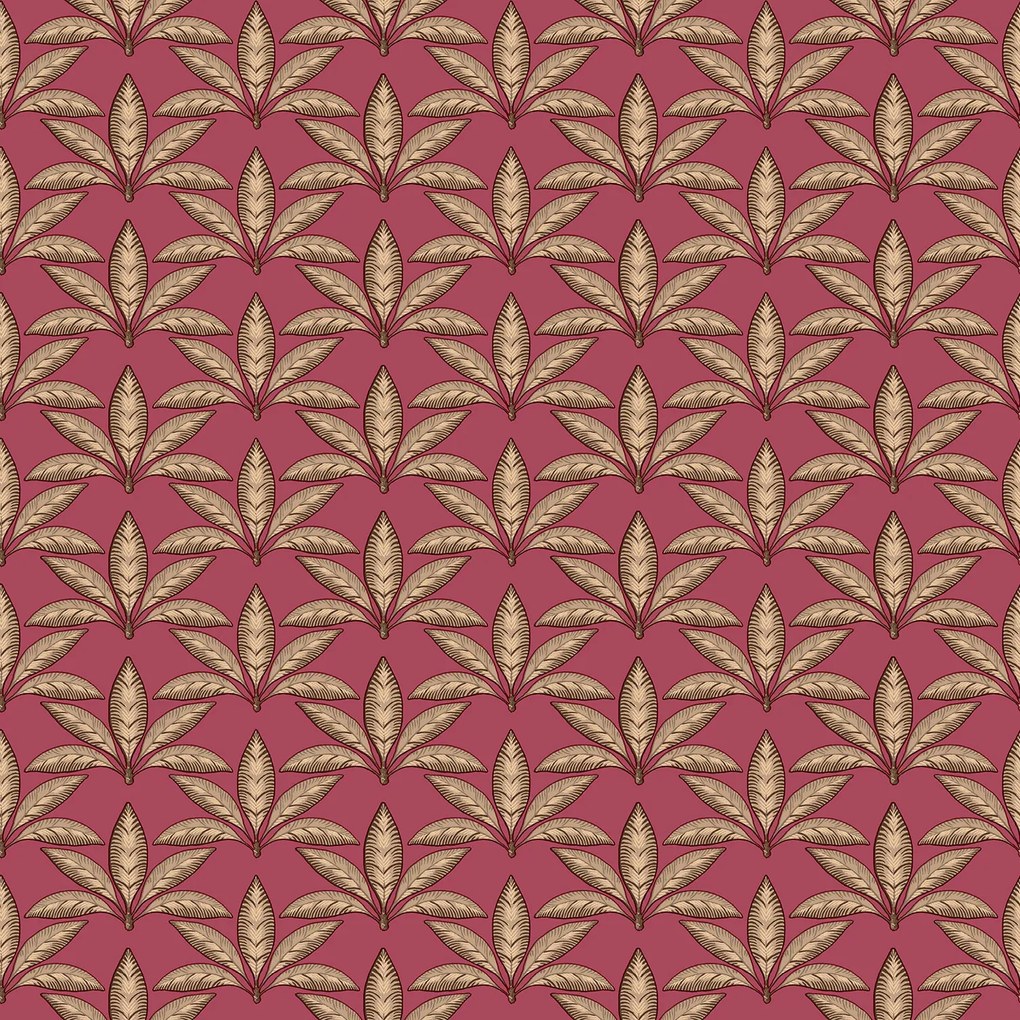 Ταπετσαρία Τοιχου Tropical leaf Μπορντώ 18514 0.53cm x 10.05m
