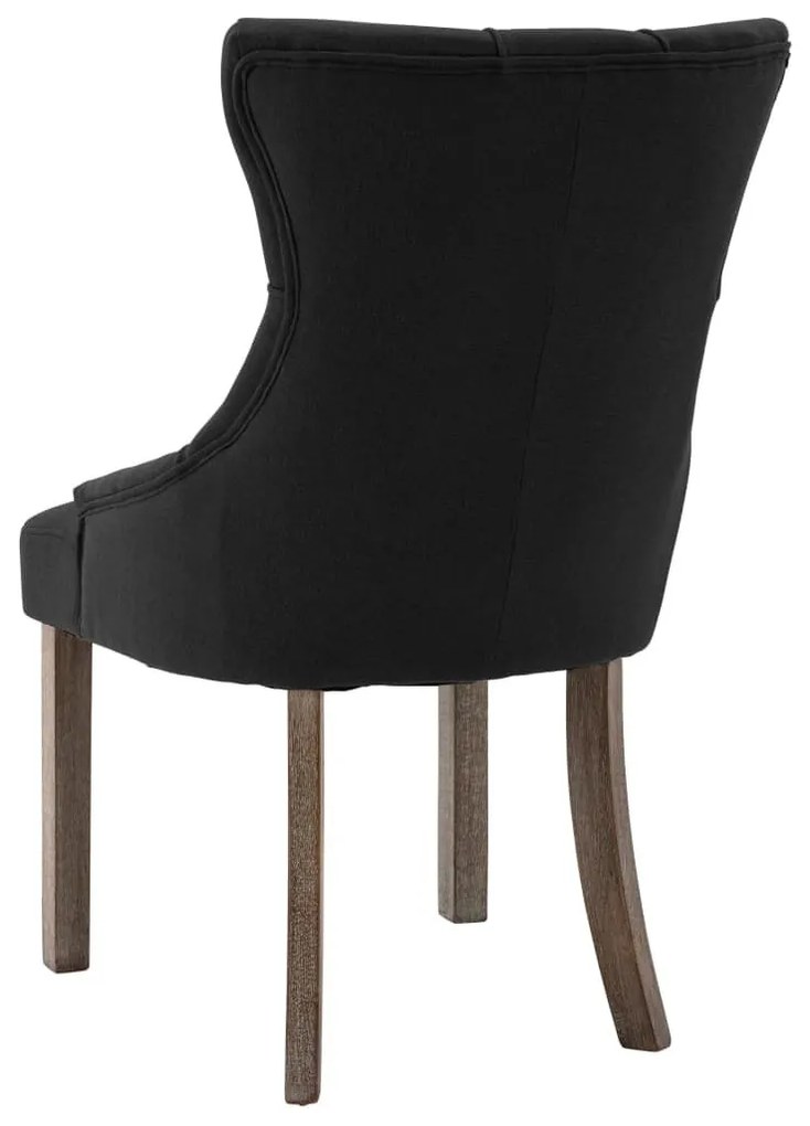Καρέκλες Τραπεζαρίας 2 τεμ. Μαύρες Υφασμάτινες - Μαύρο