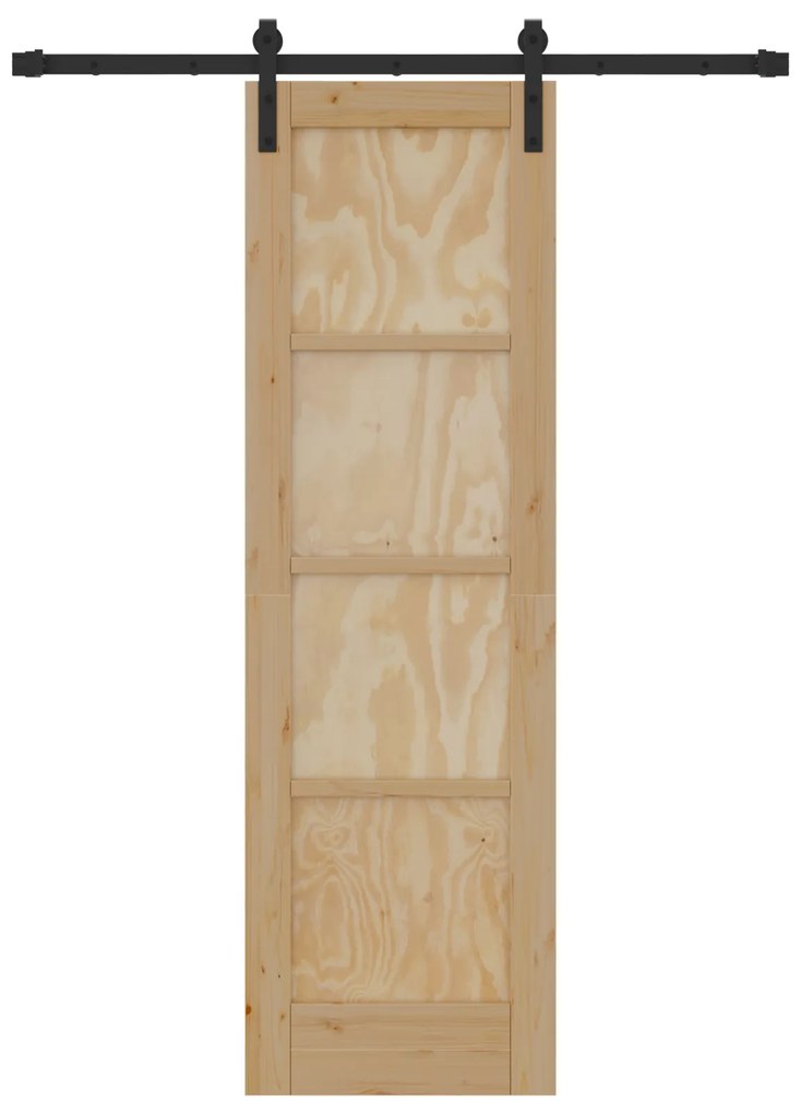 vidaXL Σύρτης Πόρτα με Σετ Υλικών 61x198.5 εκ. Στερεού Ξύλου Πεύκου