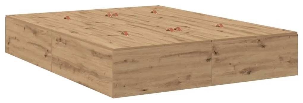 vidaXL Κρεβάτι με αποθηκευτικό χώρο με συρτάρι Artisan Oak 135 cm