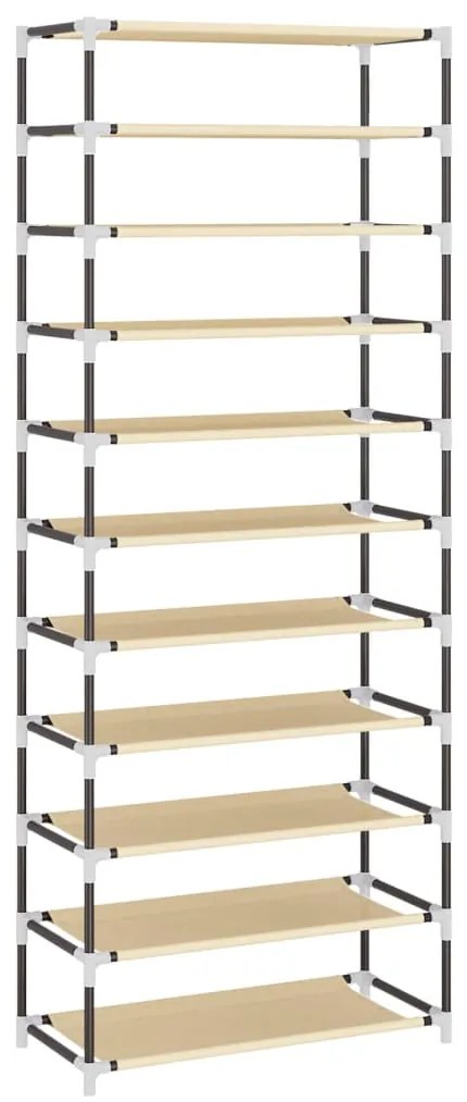 vidaXL Παπουτσοθήκη Κρεμ 60 x 30 x 166 εκ. Υφασμάτινη