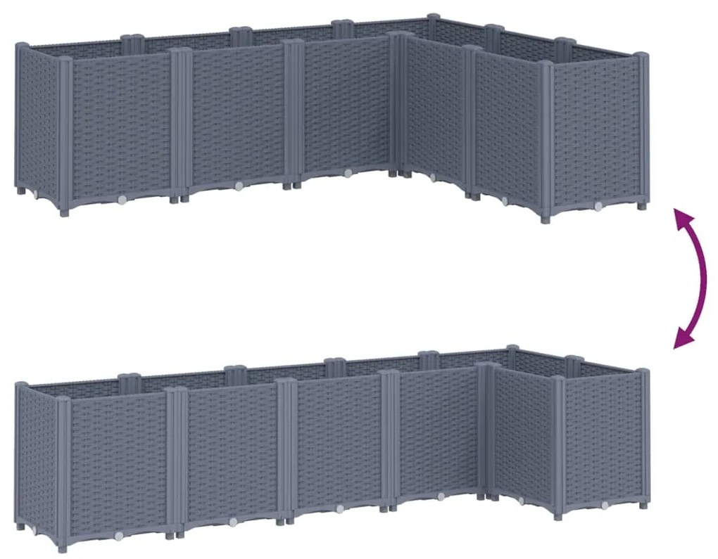 vidaXL Ζαρντινιέρα Κήπου Μπλε Γκρι 160x120x53 εκ. Πολυπροπυλένιο