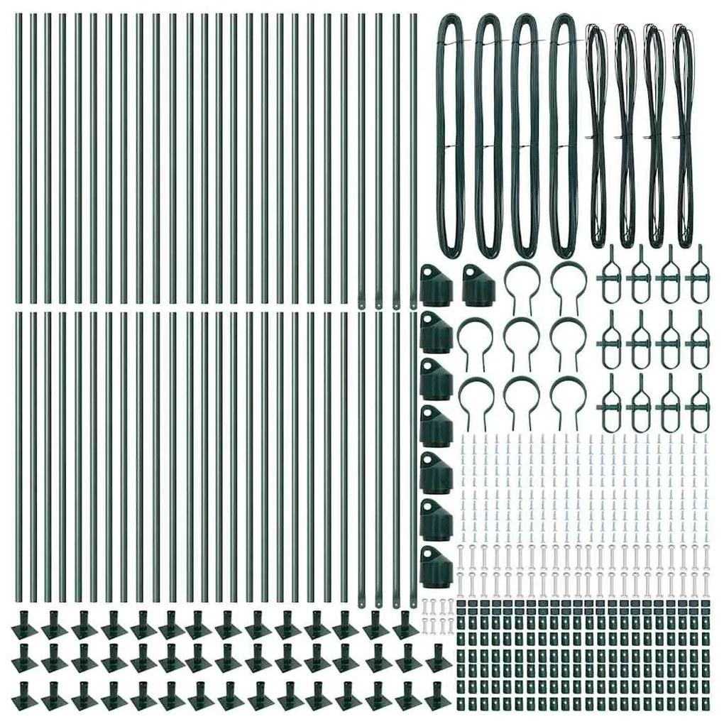 vidaXL Στύλος Περιφράξεων 52 pcs Ασημί Μέγεθος: 3.2 x 3.2 x 110 εκ.
