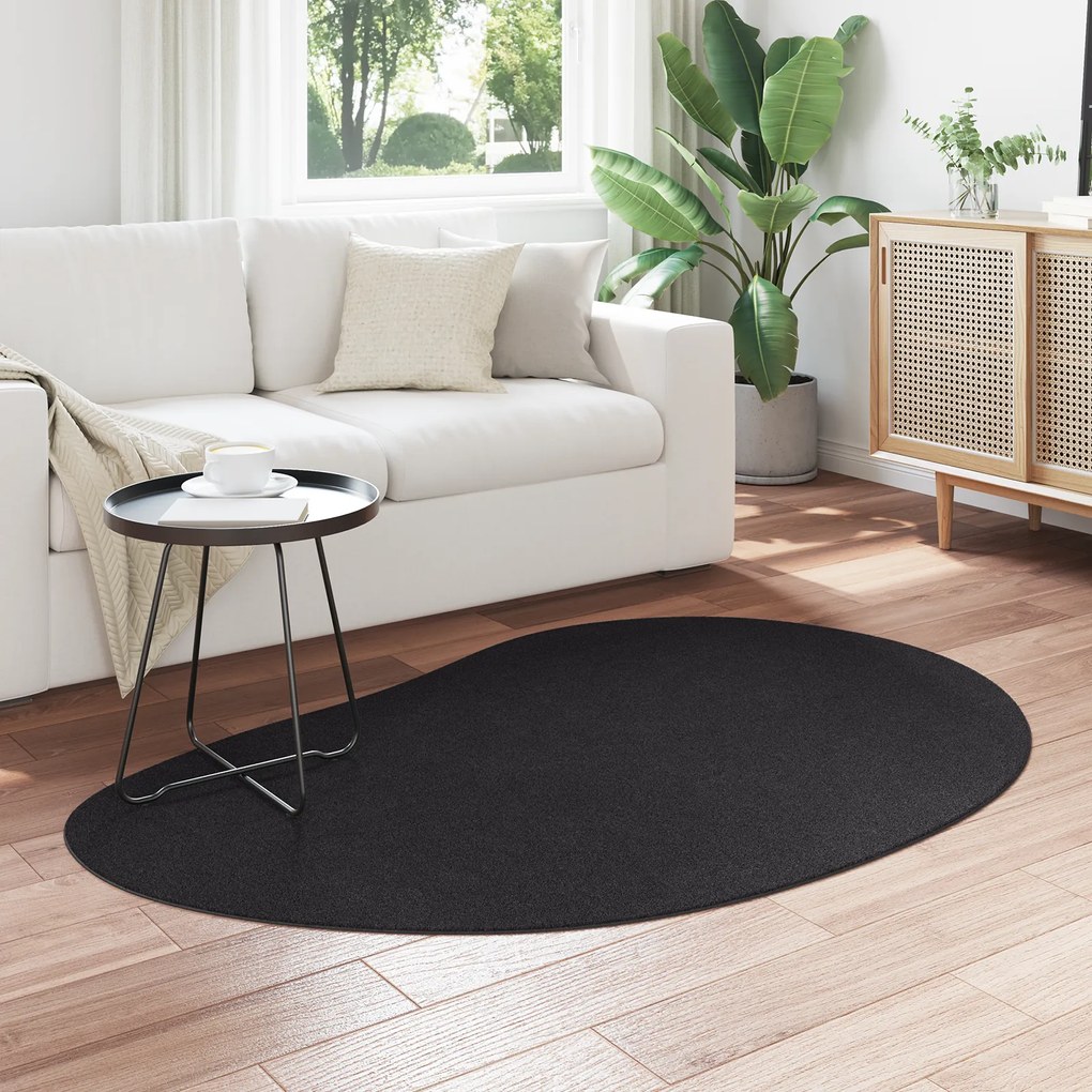 vidaXL Χαλί Χρώμα Μαύρο 120x170 εκ. Πολυεστέρας Αντιολισθητικό