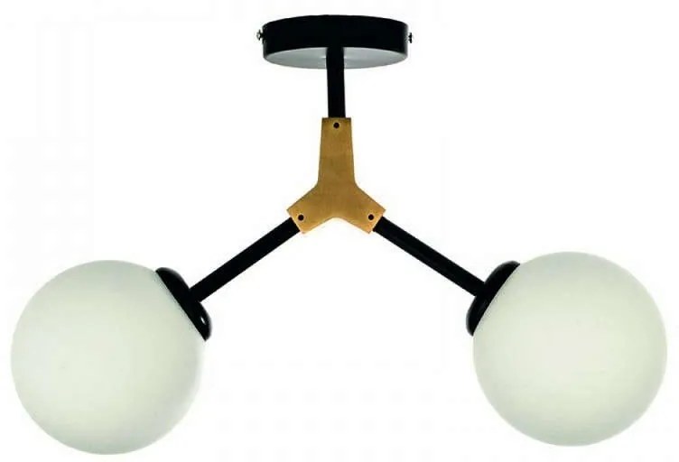 Φωτιστικό Οροφής-Πλαφονιέρα 6167-2 110x70cm 2xG9 Black-Gold Inlight Μέταλλο,Γυαλί