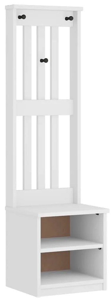 vidaXL Δέντρο χωλ SANDNES Λευκό 45x40x159,5 εκ. Πεύκο μασίφ ξύλο