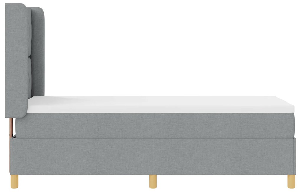 vidaXL Κρεβάτι Box Spring με Στρώμα - Ανοιχτό Γκρι, 80x200 εκ., Υφάσματα